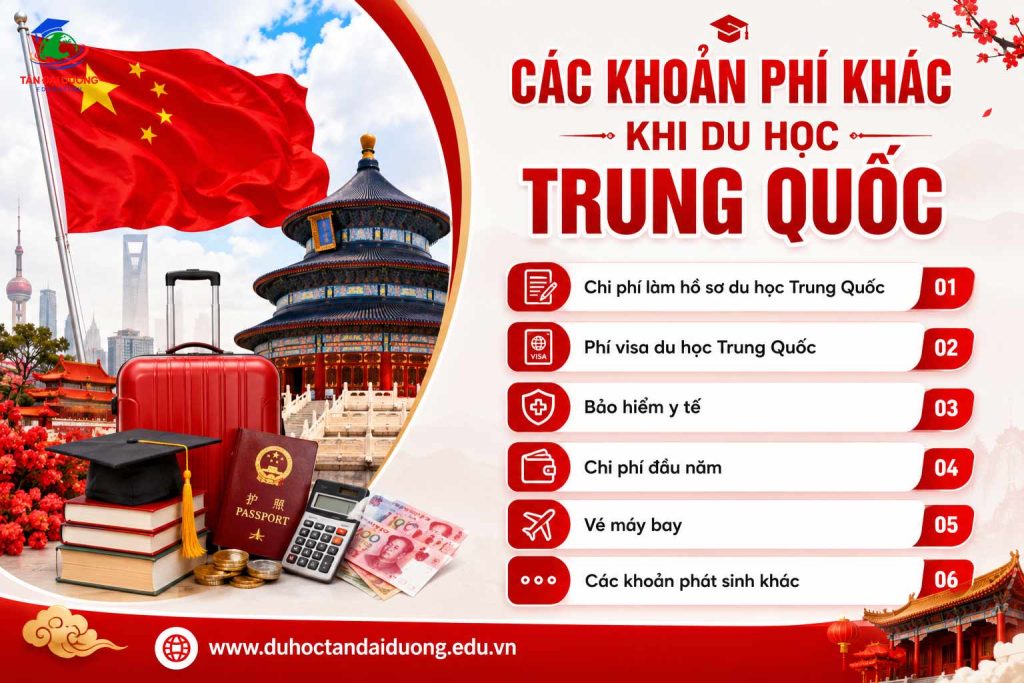 Các khoản phí khác khi du học Trung Quốc