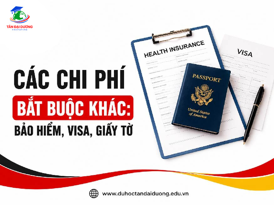 Các chi phí bắt buộc khác: Bảo hiểm, visa, giấy tờ