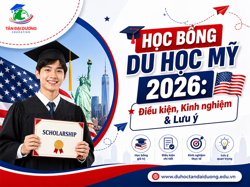 Học Bổng Du Học Mỹ 2026: Điều kiện, Kinh nghiệm & Lưu ý