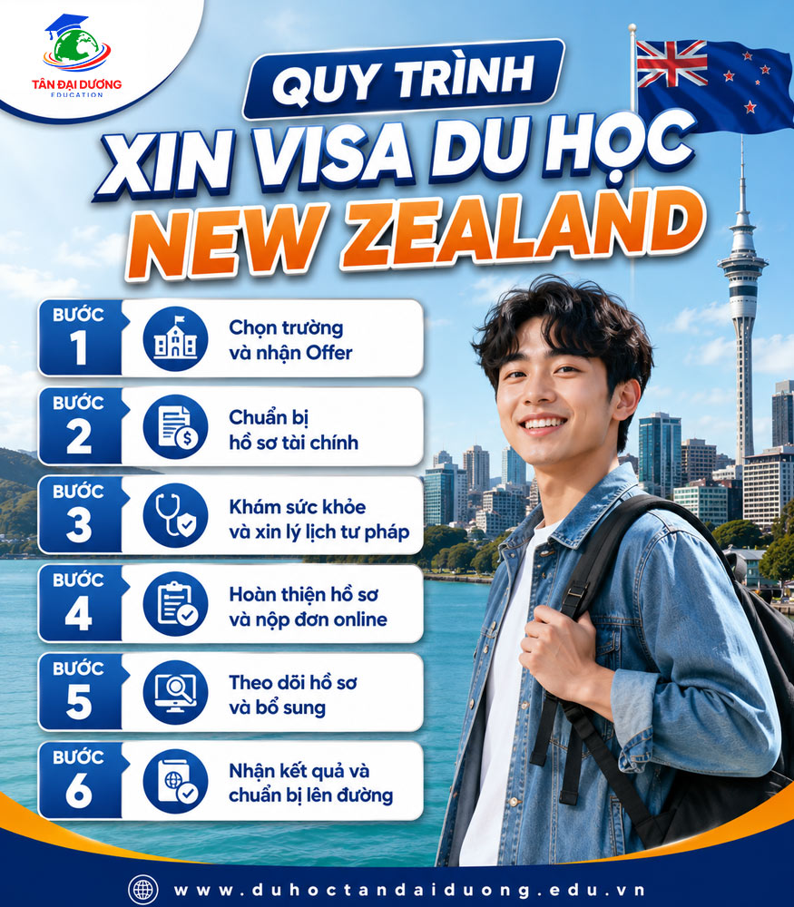 Quy trình xin visa du học New Zealand