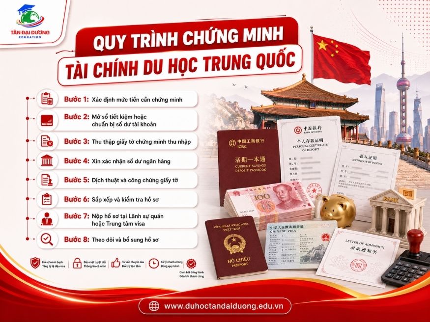 Quy trình chứng minh tài chính du học Trung Quốc