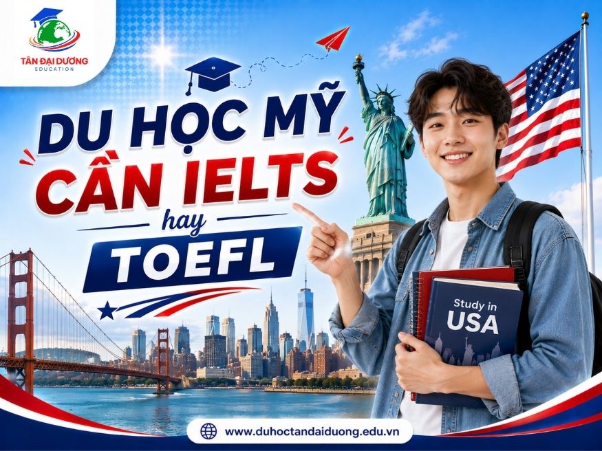 Du học Mỹ cần IELTS hay TOEFL? Hướng dẫn chi tiết 2027
