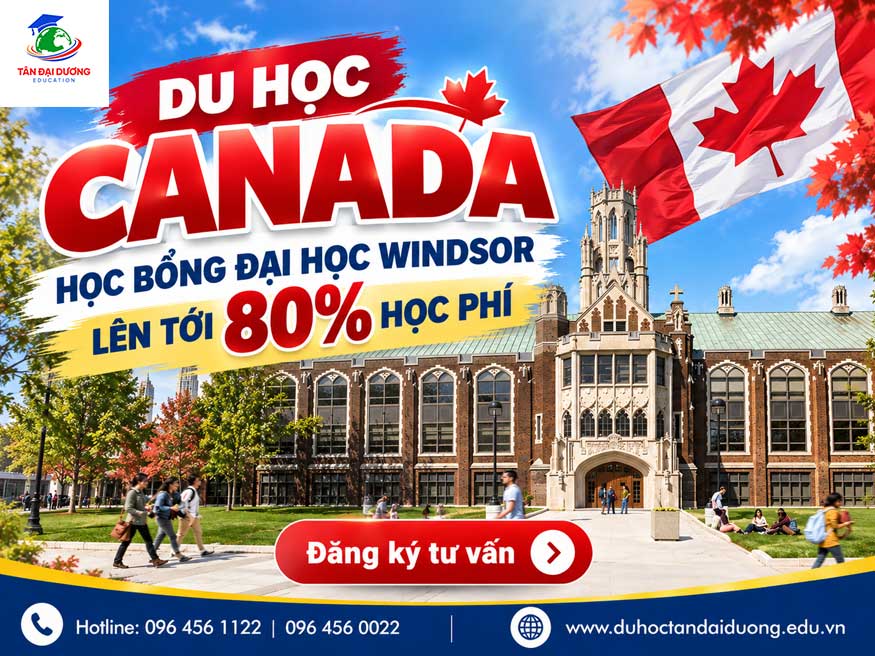 Học bổng đại học Windsor lên tới 80% học phí